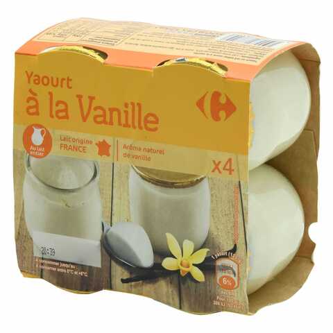 Carrefour Jar Vanilla Yogurt 125g x Pack of 4