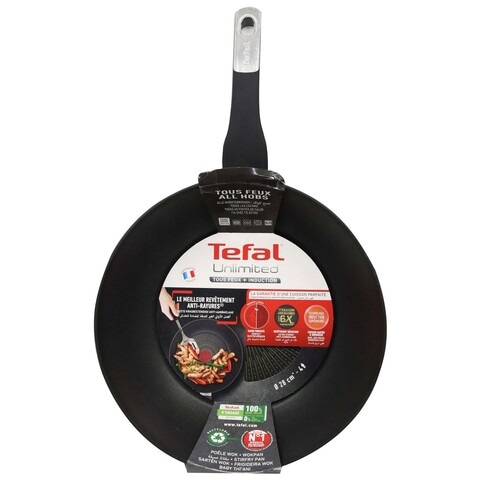 Buy Tefal G6 Unlimited Wok Frying Pan Black 28cm Online - Shop Home &  Garden on Carrefour UAE