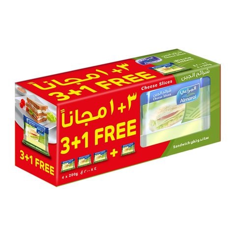 Buy Almarai Sandwich Cheese Slices 200g Pack of 4 in Saudi Arabia