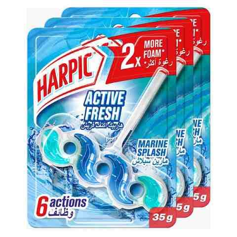 Harpic Active Fresh Marine Splash Toilet Block Clear 117g Pack of 3