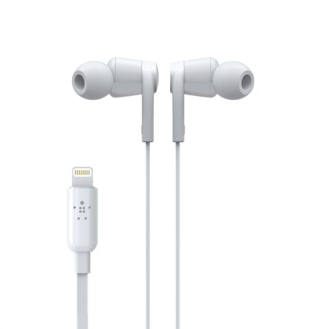 Belkin ROCKSTAR&amp;trade Headphones with Lightning Connector, White