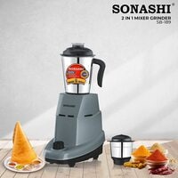 SONASHI SB-189 2 in 1 Mixer Grinder &ndash; Sonashi Multi-purpose Mixer Grinder w/ Stainless Steel Jars, ABS Handle, Motor Over Heat Protection   Home Appliance   Kitchen Appliance