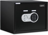 Rubik Safe Box, Large A4 Documents Size Security Locker with Digital Keypad and Key Lock for Cash Jewelry Passports Home Office (Size 30x38x30cm) Black
