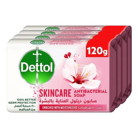 Dettol Skincare Anti-Bacterial Soap Bar Pink 120g Pack of 4