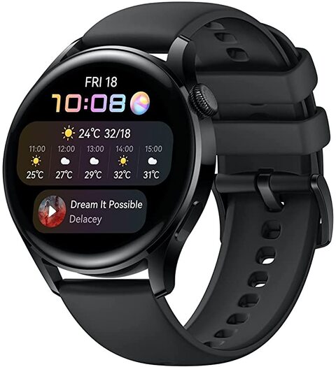 HUAWEI Watch 3 | Connected GPS Smartwatch with Sp02 and All-Day Health  Monitoring | 14 Days Battery Life - Brown Leather Strap