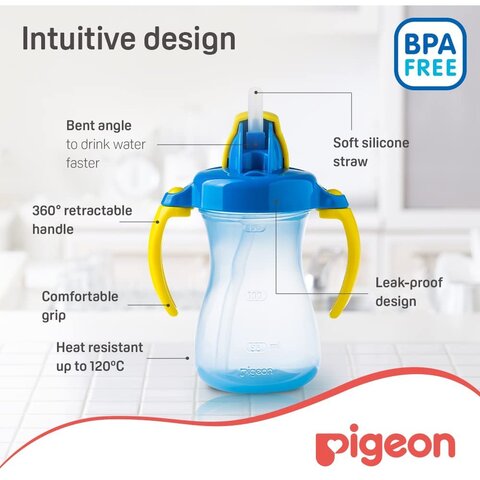 Pigeon water best sale bottle with straw