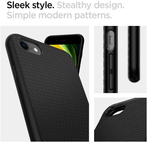 Spigen Liquid Air designed for iPhone SE (2020) case/iPhone 8 / iPhone 7 cover - Matte Black