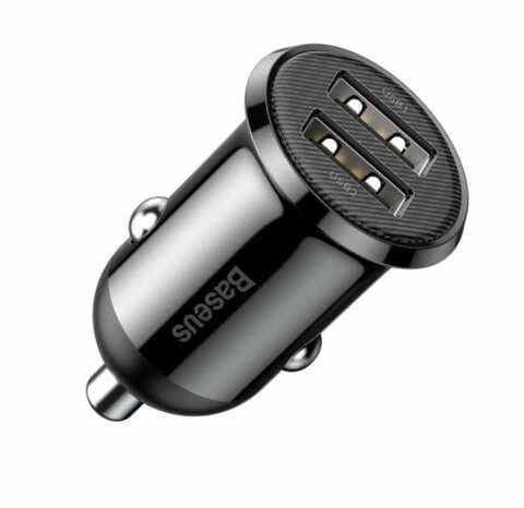 Baseus Grain Pro Car Charger (Dual USB 4.8A ) - Black
