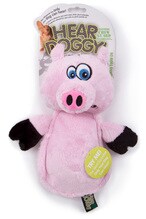 Buy Hear Doggy Flattie Pig With Chew Guard Technology And Silent Squeak Technology Plush Dog Toy in UAE