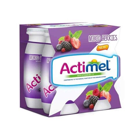 Actimel Mixed Berries Drinkable Yoghurt 93ml Pack of 4