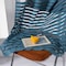DEALS FOR LESS - Modern  Striped Tulle,  Window Sheer Curtains set of 2 Pieces, Blue Color.