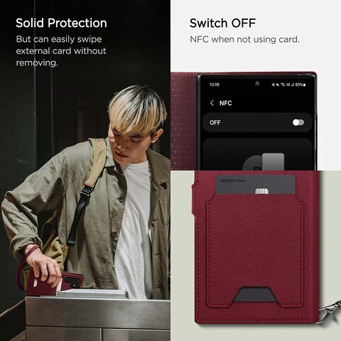 Spigen Burgundy Wallet S Plus Case - For Samsung Galaxy S23 Ultra