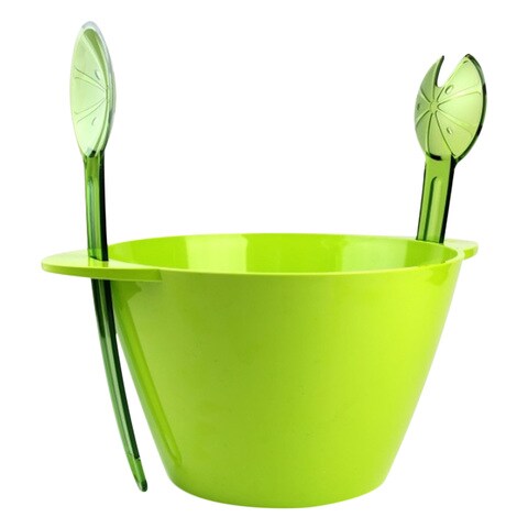 Herevin Salad Bowl With Spoon Holder Green
