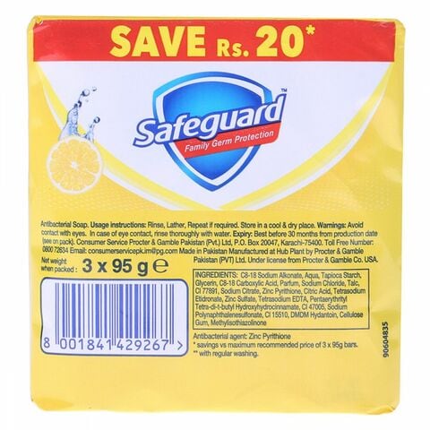 Safeguard Lemon Fresh Soap Bar 103 gr (Pack of 3)
