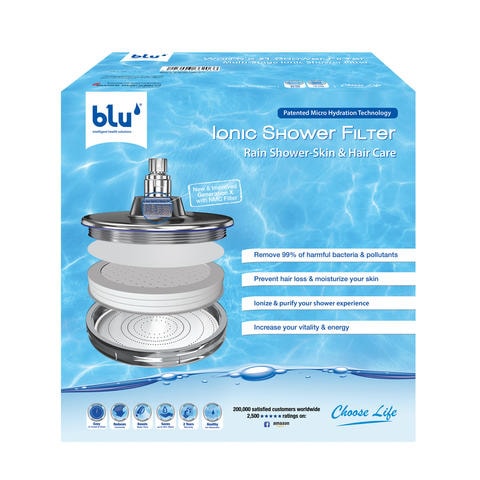 Blu - Ionic Shower Filter Rain Shower - Skin &amp; Hair Care