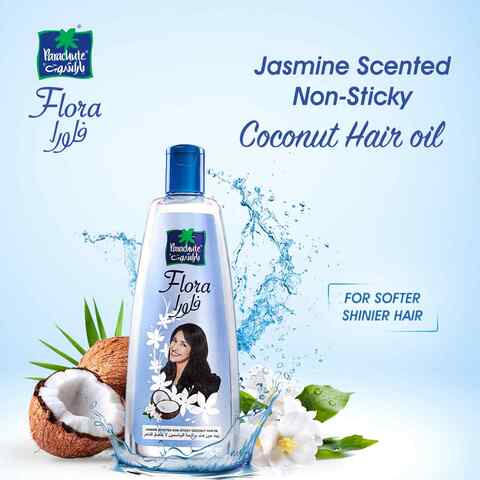 Parachute Flora Jasmine Scented Non-Sticky Coconut Hair Oil Clear 200ml