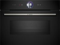 Bosch Series 8 Built-In Compact Oven With Microwave Function, 60 x 45cm, Touch Control, TFT Display, Black
