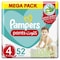 Pampers Baby-Dry Pants Diapers With Aloe Vera Lotion Size 4 (9-14kg) 52 Pants