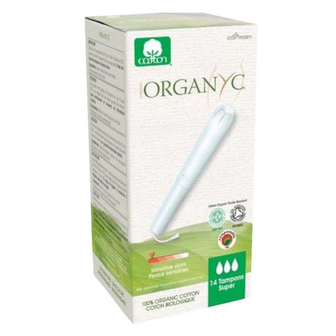 Organics Super Cotton Tampon With Applicator White 14 count