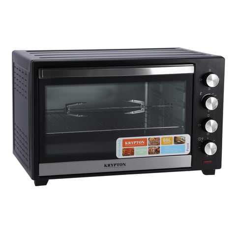 Krypton Kno5322 60L Electric Kitchen Oven - Powerful 2000W With Crumb Tray, 60 Minutes Timer &amp; Rotisserie &amp; Convection Function, 4 Selectors For Baking &amp; Grilling, 4 Accessories Included