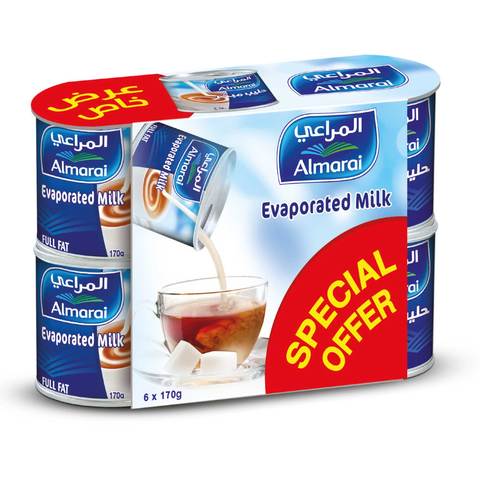 Almarai evaporated milk 170 g x 5 + 1 Free