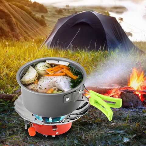 Buy Tomshoo- 2800W Outdoor Folding Windproof Piezo Ignition Gas Stove  Camping Backpacking Cooking Stove Online - Shop Home u0026 Garden on Carrefour  UAE