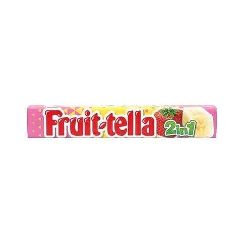 Fruit-tella 2-In-1 Strawberry Banana Flavour Chewy Candy 32.4g