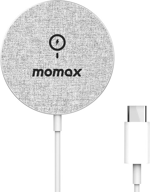 Momax Q.Mag Magnetic Wireless Charger compatible with MagSafe for iPhone 12 and also Universal Qi Wireless charge compatible devices - Light Gray