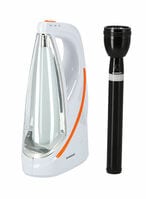 Buy Olsenmark Rechargeable Led Flashlight And Emergency Lantern Set Black/White in Saudi Arabia