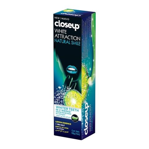 Close Up White Attraction Gel Toothpaste Natural Smile Lemon Essence &amp; Sea Salt Whiter Teeth In