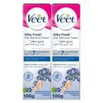 Buy Veet Silk And Fresh Hair Removal Cream White 100g Pack of 2 in UAE