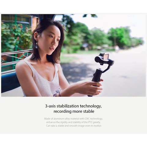 Xiaomi Mi Action Camera Gimbal 3-Axis Anti Shacke Handheld Stabilizing Gimbal Support Motion Timelapse Built-in 5000mAh Battery, 4 Shooting Mode - for Xiaomi Mijia Mini Action Sports Camera - Black