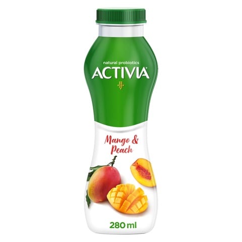 Buy Activia Yoghurt Go Drinkable Yogurt Snack Peach-Mango 280ml in UAE