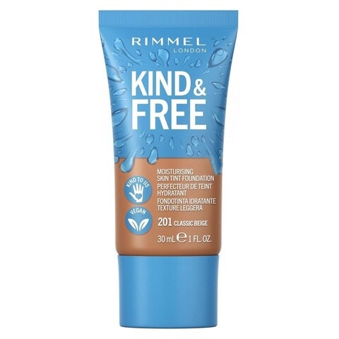 Rimmel London Kind &amp; Free Moisturising Skin Tint Foundation 201 Classic Beige 30ml