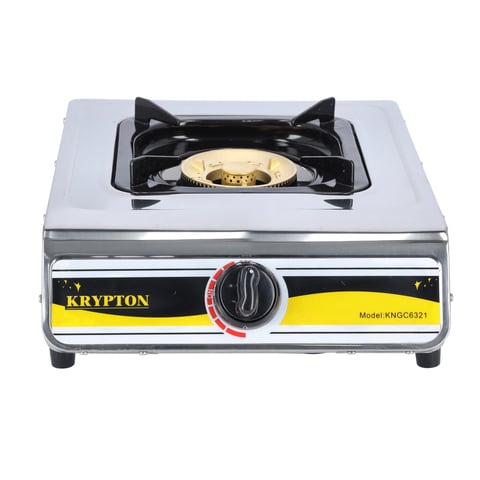 Krypton Stainless Steel Gas Cooker, Large Twin Tube Burner - KNGC6321, Automatic Ignition System, Single Burner For BBQ Picnic Hiking Outdoor Cooking