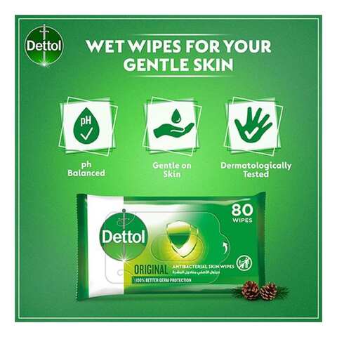 Dettol Anti-Bacterial Original Skin 10 Wipes Pack of 5