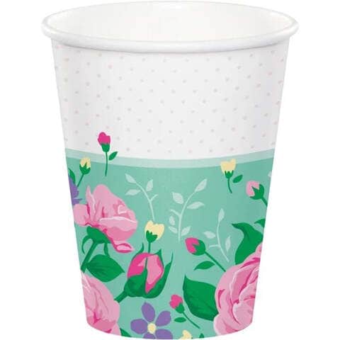 Creative Converting Floral Fairy Sparkle Hot/Cold Cup 8-Pack- 9 oz Capacity