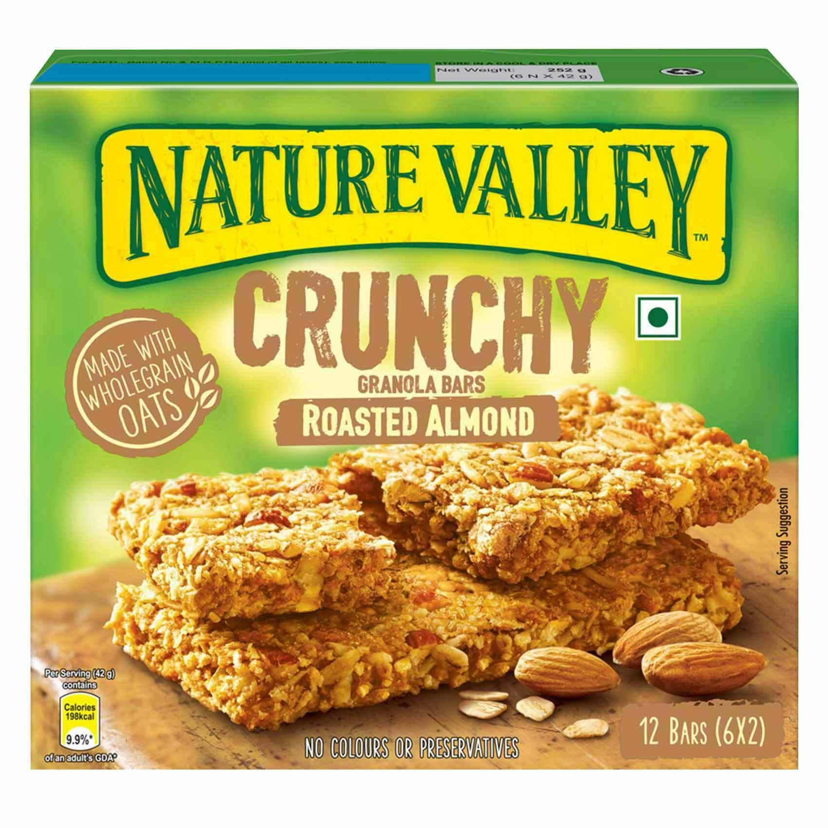 Buy Nature Valley Crunchy Granola Roasted Almond Bars 252g Online Shop Food Cupboard On Carrefour Uae