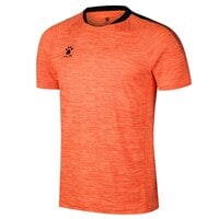 KELME Men&#39;s T-shirt Soccer Basketball Running Trainning Exercise Gym Quick Dry Fitness Sportswear Breathable T-Shirt (Space Dye Neon Orange/Black)- Size XS.