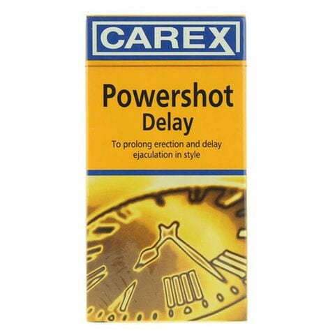 Buy Carex Powershot Delay Condom Yellow 12 PCS in UAE