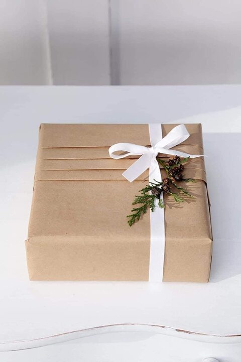 Brown parcel store wrapping paper