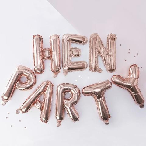 GingerRay - Team Bride - Balloon Bunting - Hen Party - Rose Gold 2.5m - Rose Gold