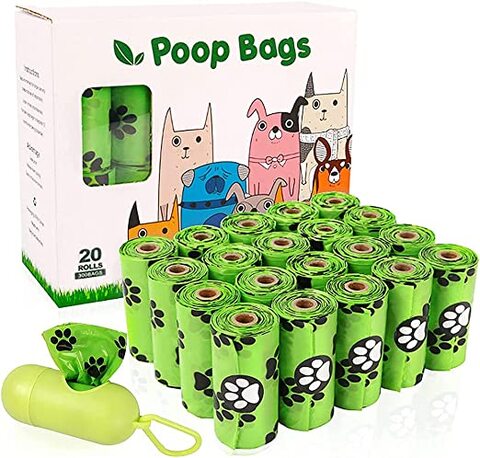 Buy Dream Dog Poop Bags Pet Dog Supplies 300 Bags 20 Rolls for Dogs Cats Puppy Biodegradable Extra Thick Large Leak Proof Environment Friendly Poop Bags (Green-A) Online - Shop Pet