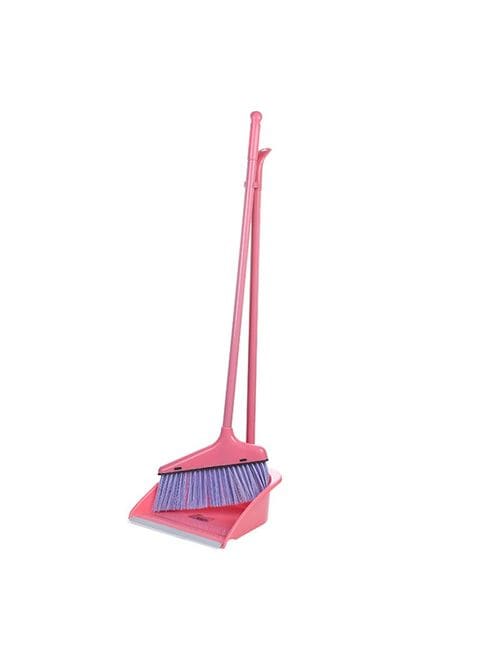 Buy Goldedge Broom And Dust Pan Set Pink 30cm Online - Shop Home ...