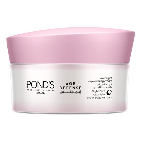 Pond&#39;s Age Defense Overnight Replenishing Cream For Glowing Skin Night Cream With Vitamin B3 And White Tea 50ml