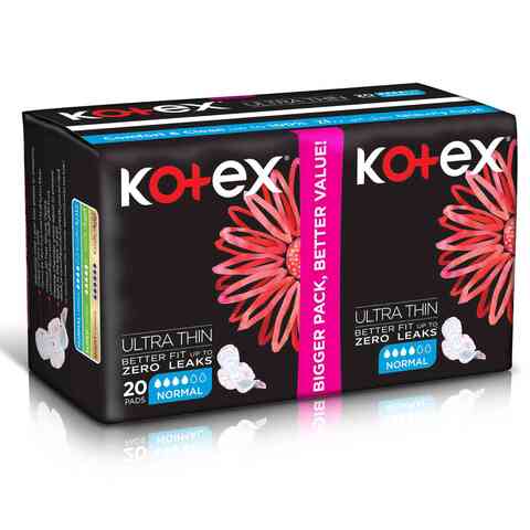 Kotex Ultra Thin Pads Normal Size Sanitary Pads With Wings 20 Sanitary Pads