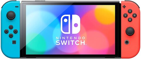 Nintendo Switch - OLED Model, Neon Red &amp; Neon Blue Joy Con