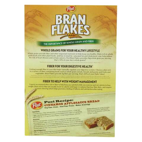 Post Bran Flakes Cereal Whole Grain Wheat 453 Gram