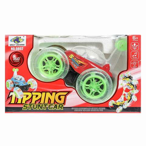 Great Universe Remote Control Car BPC Cyclone Dance Music Tipping Stunt Car 9802 Red