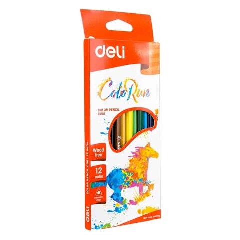Deli ColoRun Plastic Coloured Pencil Multicolour 12 PCS